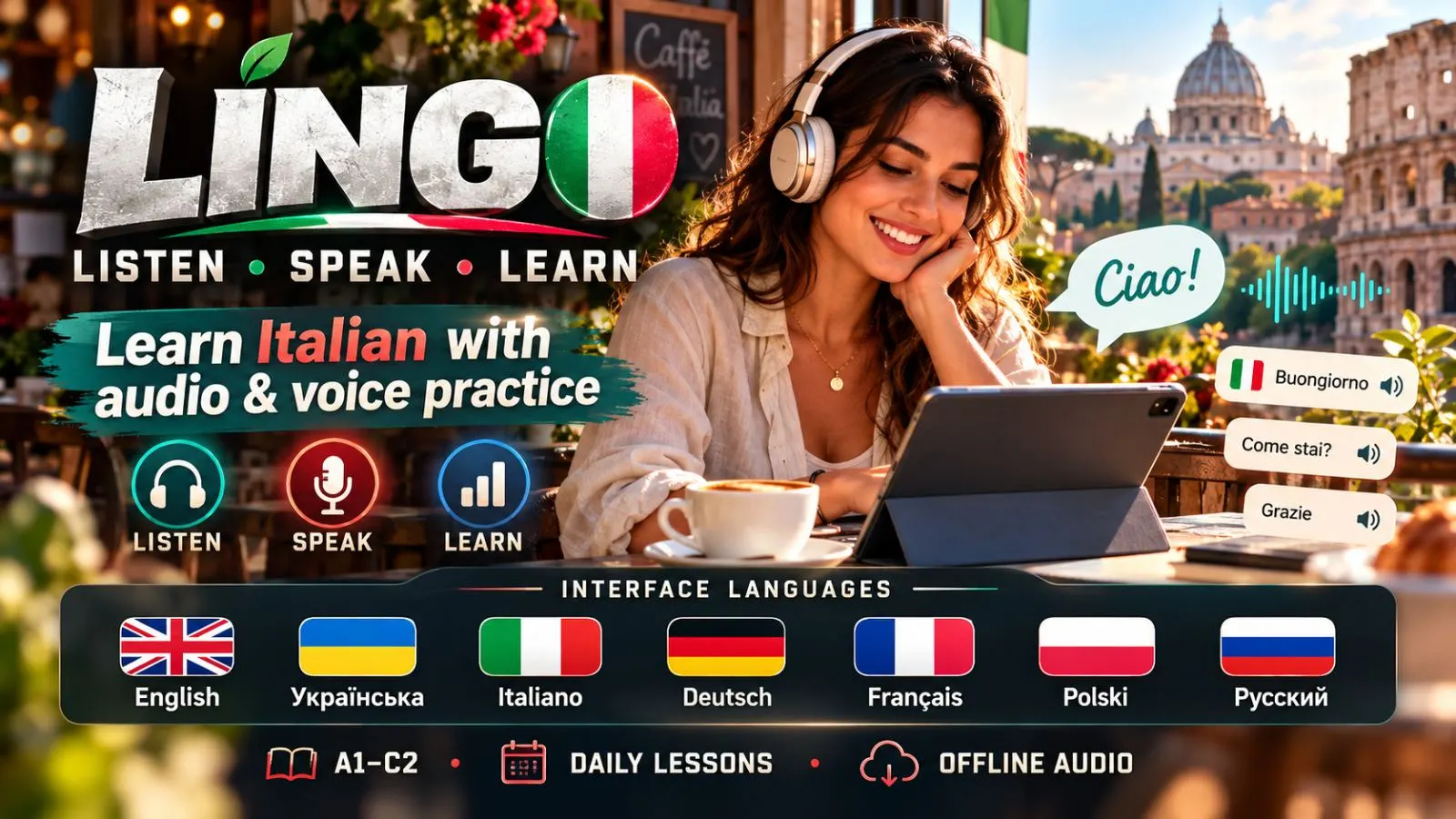 Lingo language learning app with audio lessons
